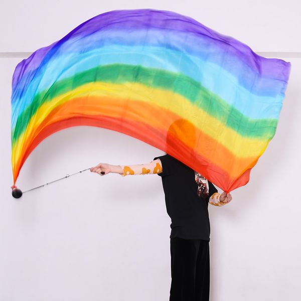 stage wear belly dance silk veil 200x90cm poi chain thrown ball women streamer performance props rainbow color gradient accessory, Black;red
stage wear belly dance silk veil 200x90cm poi chain thrown ball women streamer performance props rainbow color gradient accessory, Black;red
