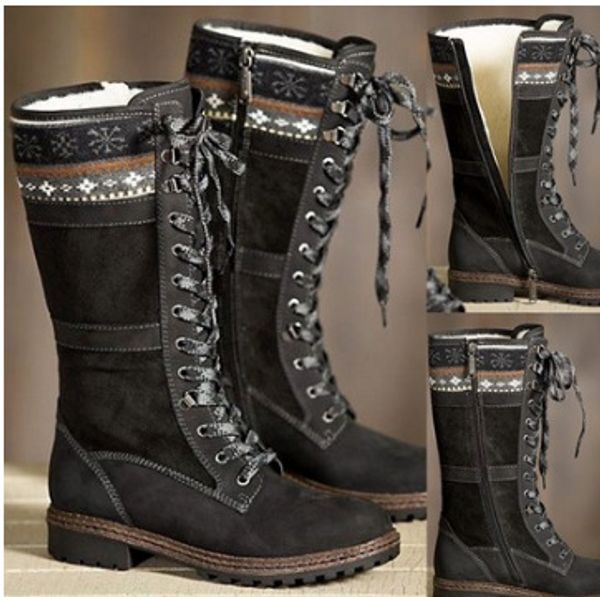 winter knee boots women lace up zipper long boots fashion low heel booties shoes womens, Black
winter knee boots women lace up zipper long boots fashion low heel booties shoes womens, Black