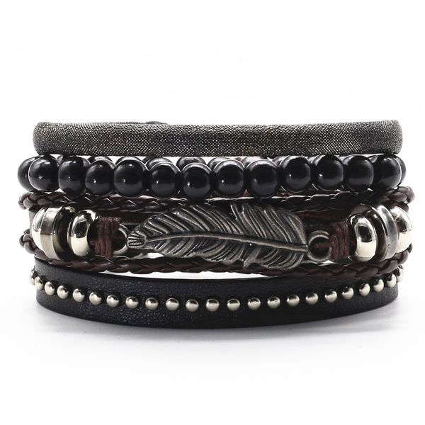 4pcs/set ethnic feather peace khaki guitar skull fish charm genuine men leather bracelets for women homme femme male jewelry, Golden;silver
4pcs/set ethnic feather peace khaki guitar skull fish charm genuine men leather bracelets for women homme femme male jewelry, Golden;silver