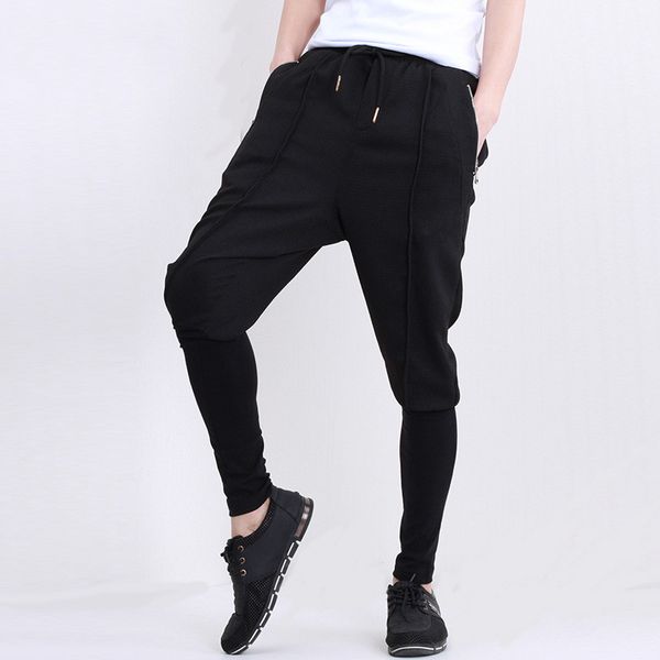 men's pants men fashion casual pant fake two splice elastic dancing harem male street hip-hop slim fit trousers sweatpants, Black
men's pants men fashion casual pant fake two splice elastic dancing harem male street hip-hop slim fit trousers sweatpants, Black