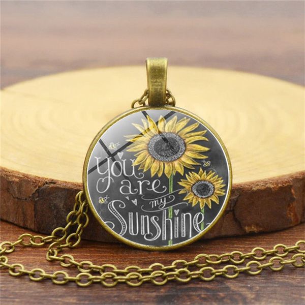 2020 oil painting sunflower glass vintage pendant necklaces you are my sunshine flower choker necklace women jewelry gift, Silver
2020 oil painting sunflower glass vintage pendant necklaces you are my sunshine flower choker necklace women jewelry gift, Silver