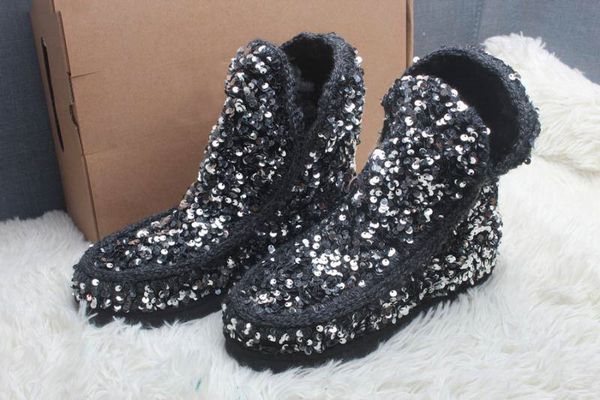 2019 new platform designer luxury plush half boots australia leather fashion women/men split genuine leather post, Black
2019 new platform designer luxury plush half boots australia leather fashion women/men split genuine leather post, Black