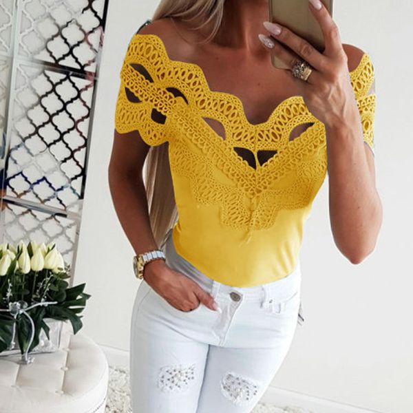 2020 summer women shirts fashion t-shirts short sleeve kawaii cute slash neck lace pactwork tshirt yellow, White
2020 summer women shirts fashion t-shirts short sleeve kawaii cute slash neck lace pactwork tshirt yellow, White