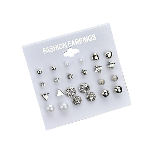 fashion earrings ear ring set combination of 12 sets of heart-shaped earrings ornaments jewelry accessories oorbellen earring, Silver
fashion earrings ear ring set combination of 12 sets of heart-shaped earrings ornaments jewelry accessories oorbellen earring, Silver