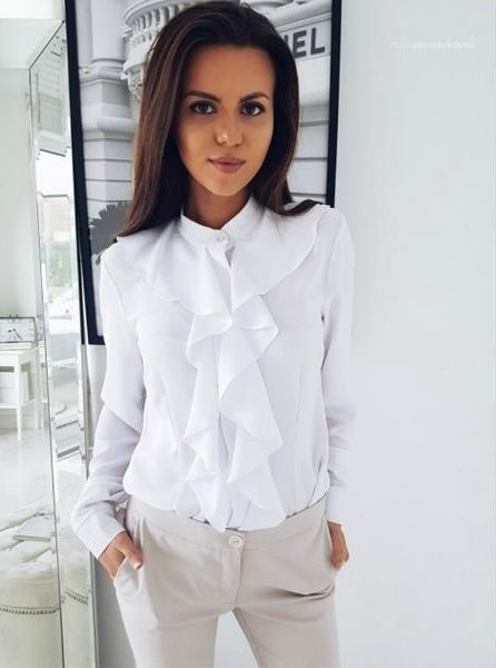 shirts ruffled crew neck womens shirts designer long sleeve casual shirts solid business, White
shirts ruffled crew neck womens shirts designer long sleeve casual shirts solid business, White