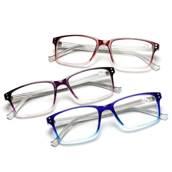 simple comfortable reading glasses lightweight men women square pc frame gradient color personality eyewear diopter +1.0~+4.0
simple comfortable reading glasses lightweight men women square pc frame gradient color personality eyewear diopter +1.0~+4.0
