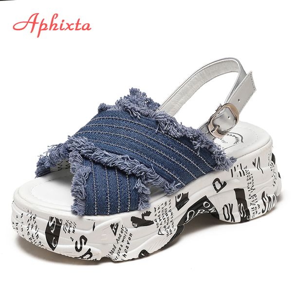 aphixta platform sandals women wedge heels shoes women buckle denim jean summer zapatos mujer canvas slippers woman sandal, Black
aphixta platform sandals women wedge heels shoes women buckle denim jean summer zapatos mujer canvas slippers woman sandal, Black