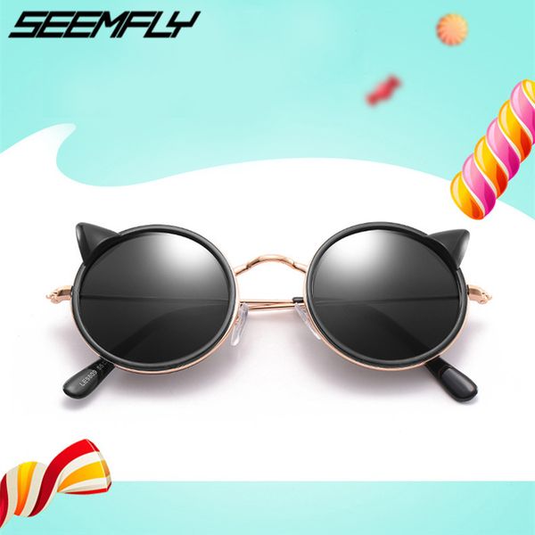 seemfly children's sunglasses cartoon cat ears sunglasses retro boys girls round frame sun glasses outdoor kids uv400 shades 1pc, Blue
seemfly children's sunglasses cartoon cat ears sunglasses retro boys girls round frame sun glasses outdoor kids uv400 shades 1pc, Blue
