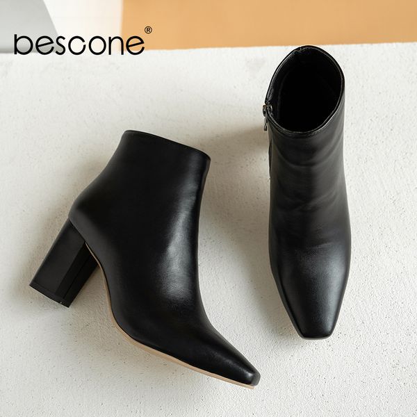 bescone casual women boots winter handmade zipper .5 cm high heel shoes basic comfortable solid square heel ladies boots by63, Black
bescone casual women boots winter handmade zipper .5 cm high heel shoes basic comfortable solid square heel ladies boots by63, Black