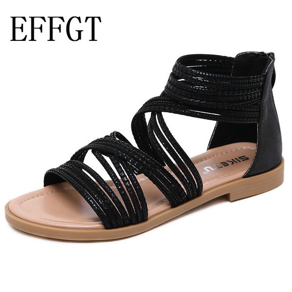 effgt summer shoes woman sandals cage strap sandalias 2019 open toe flat shoes for women gladiator sandals k38, Black
effgt summer shoes woman sandals cage strap sandalias 2019 open toe flat shoes for women gladiator sandals k38, Black