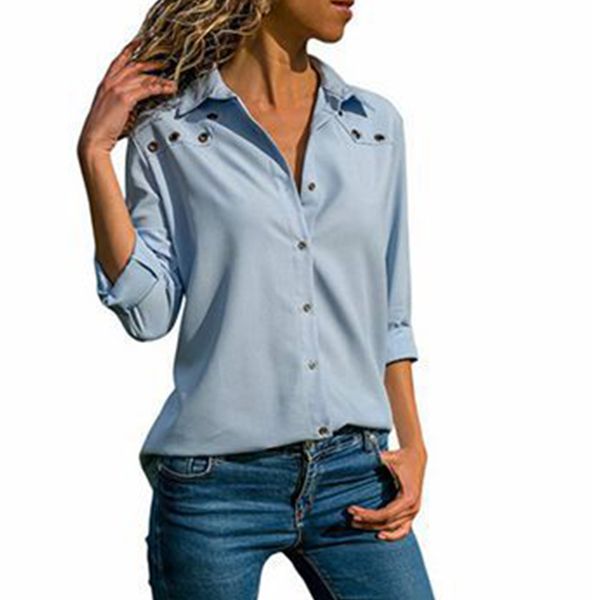 turn down collar ladies casual shirt button down fashion slim fit roll sleeve solid summer women blouse office business, White
turn down collar ladies casual shirt button down fashion slim fit roll sleeve solid summer women blouse office business, White
