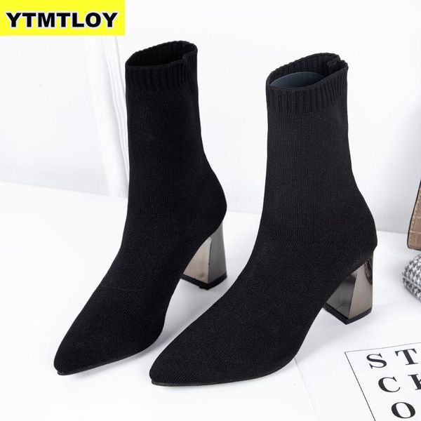 fashion ankle elastic sock boots chunky high heels stretch women autumn booties pointed toe pump zapatos de mujer mx200324, Black
fashion ankle elastic sock boots chunky high heels stretch women autumn booties pointed toe pump zapatos de mujer mx200324, Black