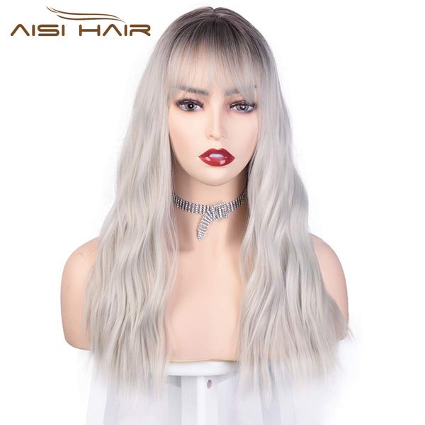 aisi волос 24inches ombre черный серый парик с челкой синтетический длинные волны cosplay парик парики для black женщины природа
aisi волос 24inches ombre черный серый парик с челкой синтетический длинные волны cosplay парик парики для black женщины природа