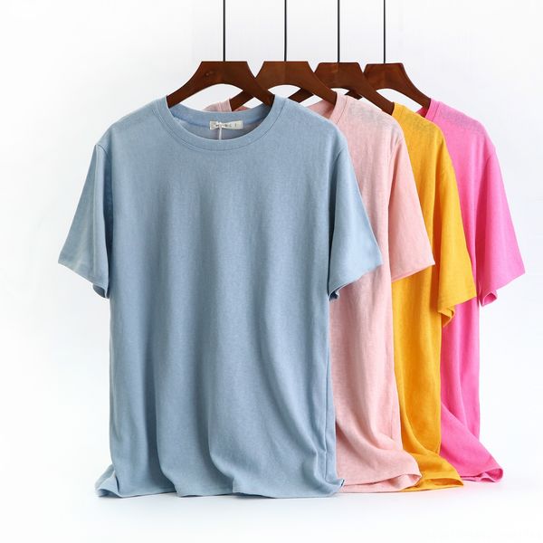 2020 simple all-match linen t- women's summer basic color round neck short sleeve t-shirt loose casual cotton and linen base shirt, White
2020 simple all-match linen t- women's summer basic color round neck short sleeve t-shirt loose casual cotton and linen base shirt, White