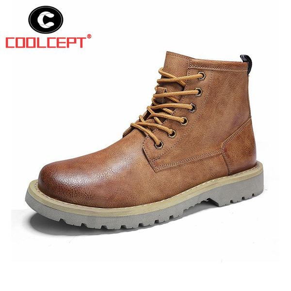 coolcept men ankle boots lace up solid color british style work boots fashion trend round toe leisure men footwear size 38-44, Black
coolcept men ankle boots lace up solid color british style work boots fashion trend round toe leisure men footwear size 38-44, Black