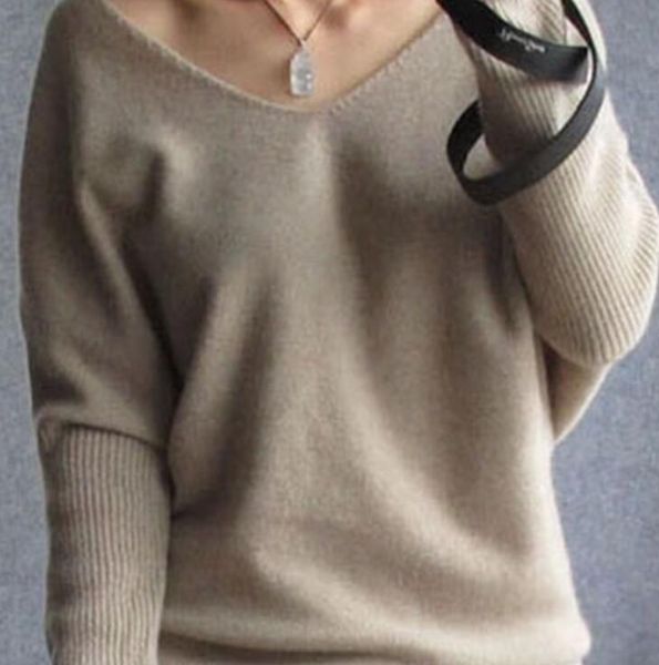 women's sweaters autumn winter cashmere sweater for women fashion v-neck sweater loose wool sweater batwing sleeve, White;black
women's sweaters autumn winter cashmere sweater for women fashion v-neck sweater loose wool sweater batwing sleeve, White;black