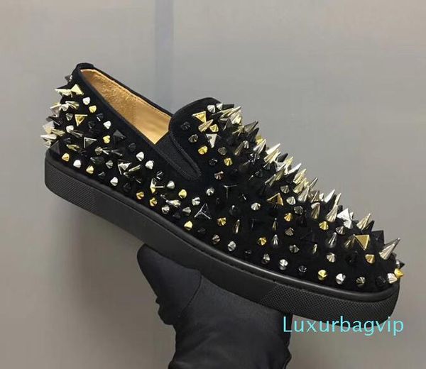 2019 fashion with box designer sneakers black leather & spikes red bottom for men and women leather sneakers party designer shoes 36-46
2019 fashion with box designer sneakers black leather & spikes red bottom for men and women leather sneakers party designer shoes 36-46