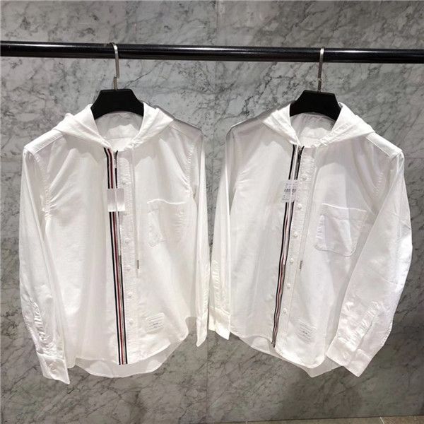 summer and autumn white zip-front hooded oxford shirt adjustable drawstring coat for men's women's hoodie, White;black
summer and autumn white zip-front hooded oxford shirt adjustable drawstring coat for men's women's hoodie, White;black