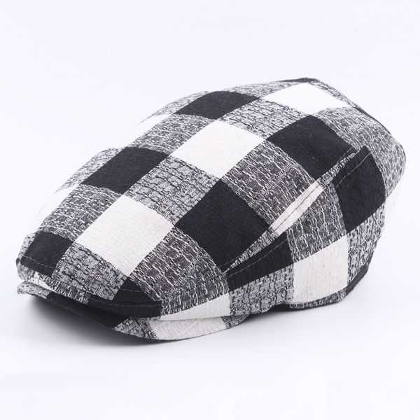 men's and women's autumn thin plaid cotton beret outdoor sun visor personality trend fashion hat, Blue;gray
men's and women's autumn thin plaid cotton beret outdoor sun visor personality trend fashion hat, Blue;gray