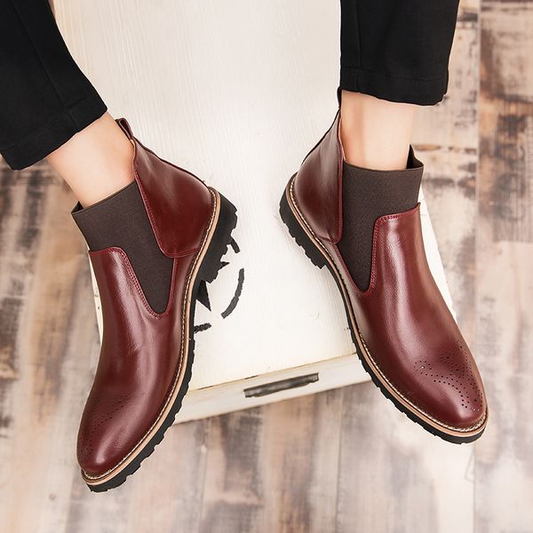men genuine cow leather motorcycle boots round toe ankle boots formal shoes red black brown
men genuine cow leather motorcycle boots round toe ankle boots formal shoes red black brown