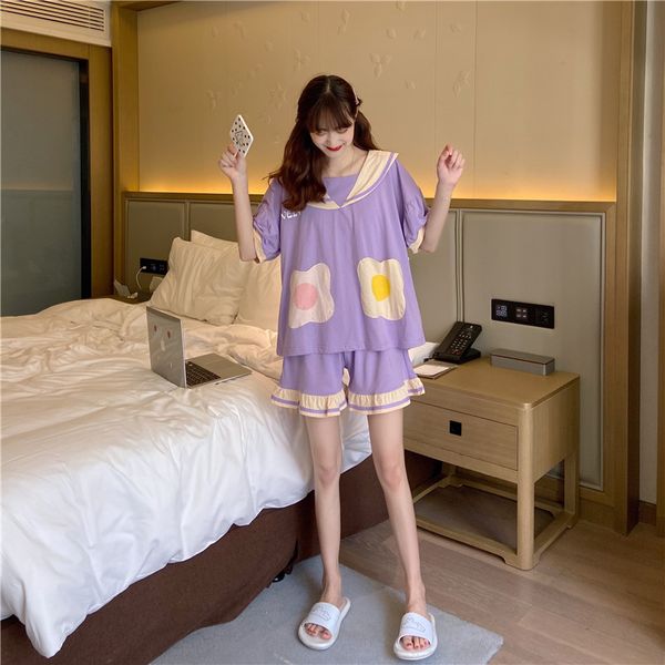 women's sleepwear japanese sweet lovely soft girly tracksuit suit girl pajamas home service 2021 summer sailor collar cartoon print wom, Black;red
women's sleepwear japanese sweet lovely soft girly tracksuit suit girl pajamas home service 2021 summer sailor collar cartoon print wom, Black;red