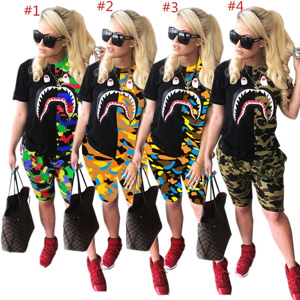 мода акула печать женщины шорты tracksuit камуфляж с коротким рукавом футболки топы + шорты два piece set summer тенниска вскользь нарядах о, White
мода акула печать женщины шорты tracksuit камуфляж с коротким рукавом футболки топы + шорты два piece set summer тенниска вскользь нарядах о, White