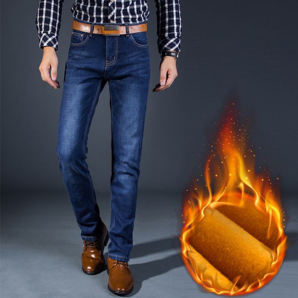 men's winter warm plus velvet straight jeans male classic thick fleece denim pants plus large size trousers ing, Blue
men's winter warm plus velvet straight jeans male classic thick fleece denim pants plus large size trousers ing, Blue