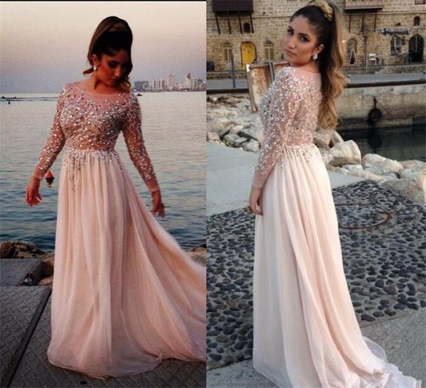 2021 sweet pink prom dresses a line long sleeves crystal beading formal evening gowns chiffon fabric girls party graduation dresses 2k17, Black
2021 sweet pink prom dresses a line long sleeves crystal beading formal evening gowns chiffon fabric girls party graduation dresses 2k17, Black