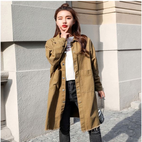 2019 spring autumn trench coat women fashion mid-length long sleeve loose casual windbreak ladies harajuku letter women's coat, Tan;black
2019 spring autumn trench coat women fashion mid-length long sleeve loose casual windbreak ladies harajuku letter women's coat, Tan;black