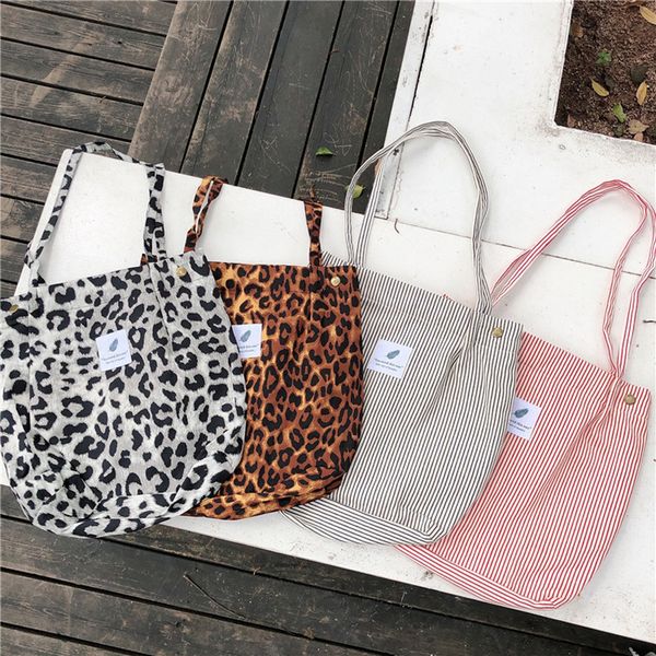2020 women canvas bag stripes & classic leopard design shoulder bag cloth handbag casual tote ladies foldable shopping bags #20
2020 women canvas bag stripes & classic leopard design shoulder bag cloth handbag casual tote ladies foldable shopping bags #20