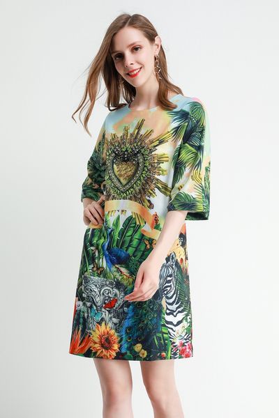 1120 2020 spring brand same style crew neck short sleeve dress beads panelled flora print luxury womens clothes sh, Black;gray
1120 2020 spring brand same style crew neck short sleeve dress beads panelled flora print luxury womens clothes sh, Black;gray