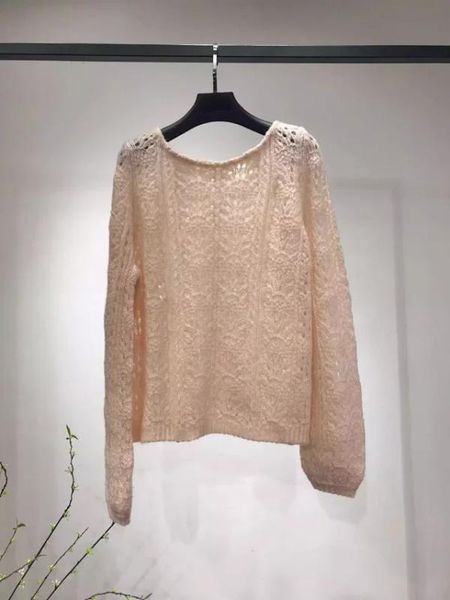 women sweater 2019 autumn new solid color round neck hollow loose mohair knit sweater, White;black
women sweater 2019 autumn new solid color round neck hollow loose mohair knit sweater, White;black