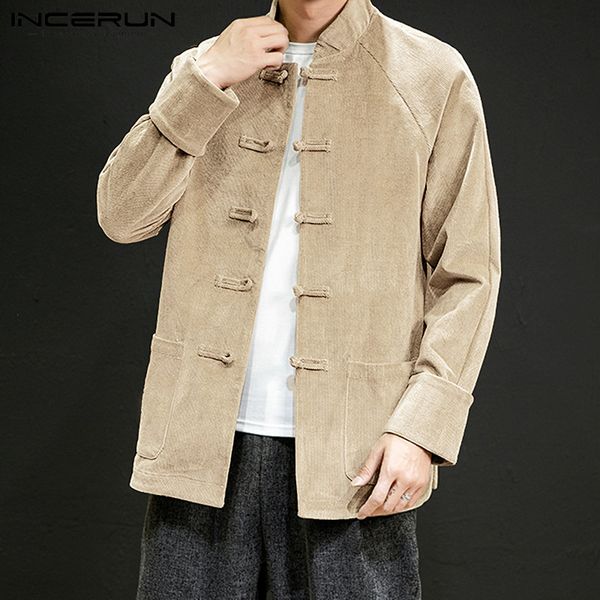 incerun chinese style men solid color long sleeve corduroy shirt jackets fashion joker buckle comfort vintage mens casual blouse, White;black
incerun chinese style men solid color long sleeve corduroy shirt jackets fashion joker buckle comfort vintage mens casual blouse, White;black