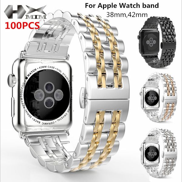new 100pcs lots wholesale compatible stainless steel band for apple watch bands 38mm 42mm for apple watches band 40mm strap replacement, Black;brown
new 100pcs lots wholesale compatible stainless steel band for apple watch bands 38mm 42mm for apple watches band 40mm strap replacement, Black;brown