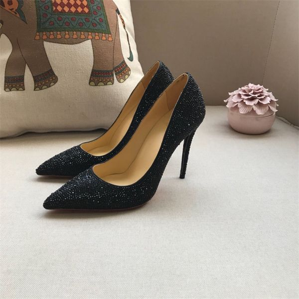 designer sandal red bottom women high heels shoes real leather crystal pointed toes pumps cm wedding shoes party shoes sz 35-40, Black
designer sandal red bottom women high heels shoes real leather crystal pointed toes pumps cm wedding shoes party shoes sz 35-40, Black