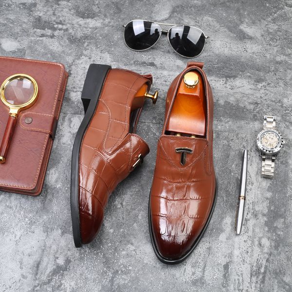 men's business dress shoes crocodile pattern male leather casual wedding party shoes luxury large size formal shoes, Black
men's business dress shoes crocodile pattern male leather casual wedding party shoes luxury large size formal shoes, Black