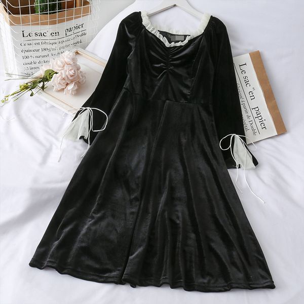 fast shipping large stock women's solid color straps korean chic dress long sleeved summer backless fold cake dress, Black;gray
fast shipping large stock women's solid color straps korean chic dress long sleeved summer backless fold cake dress, Black;gray