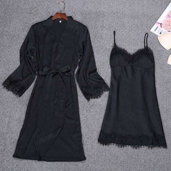 black spring 2pcs robe suit strap kimono sleepwear sets casual womens home wear pajamas nightwear new bath gown l xl, Black;red
black spring 2pcs robe suit strap kimono sleepwear sets casual womens home wear pajamas nightwear new bath gown l xl, Black;red