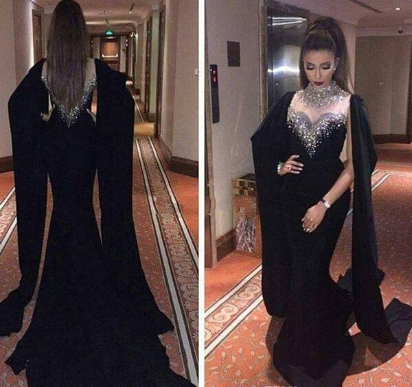 2017 haifa wahbe beaded black evening dresses high neck cape crystal style latest mermaid evening gowns dubai arabic party dresses, Black;red
2017 haifa wahbe beaded black evening dresses high neck cape crystal style latest mermaid evening gowns dubai arabic party dresses, Black;red