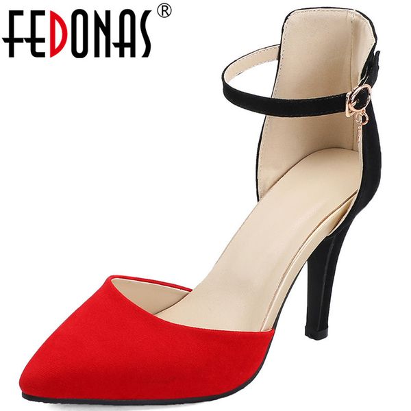 fedonas brand women slip on pumps point toe high fine heels mwtal decotation summer sandals party prom new 2020 shoes woman, Black
fedonas brand women slip on pumps point toe high fine heels mwtal decotation summer sandals party prom new 2020 shoes woman, Black