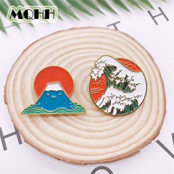 cartoon cute round sea wave enamel brooch mount fuji mountain sun pins alloy badge clothes bag accessories woman jewelry gift, Gray
cartoon cute round sea wave enamel brooch mount fuji mountain sun pins alloy badge clothes bag accessories woman jewelry gift, Gray