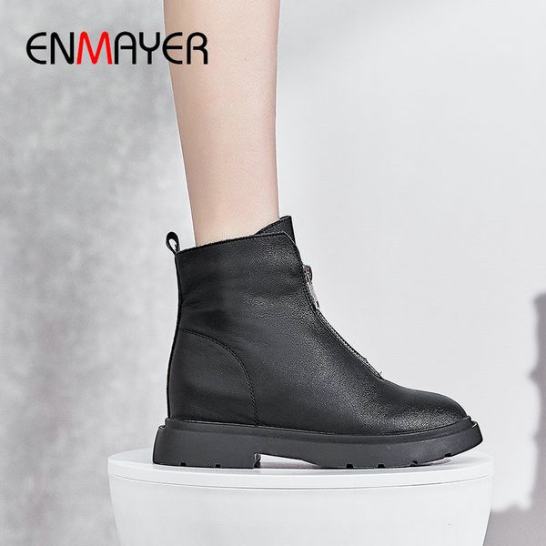 enmayer 2019 fashion zip motorcycle boots round toe ankle boots for women square heel pu solid women winter size 34-43, Black
enmayer 2019 fashion zip motorcycle boots round toe ankle boots for women square heel pu solid women winter size 34-43, Black