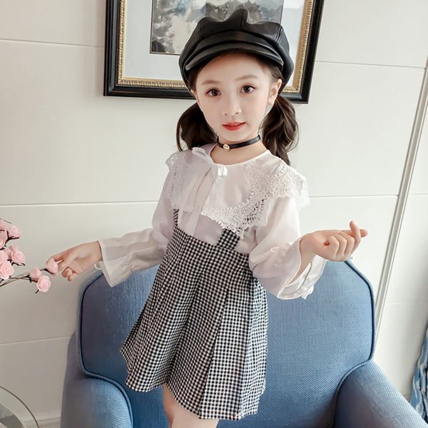 cotton autumn baby girl long flare sleeve lace design t-shirt blouse plaid print strap skirts casual outfits set, White
cotton autumn baby girl long flare sleeve lace design t-shirt blouse plaid print strap skirts casual outfits set, White