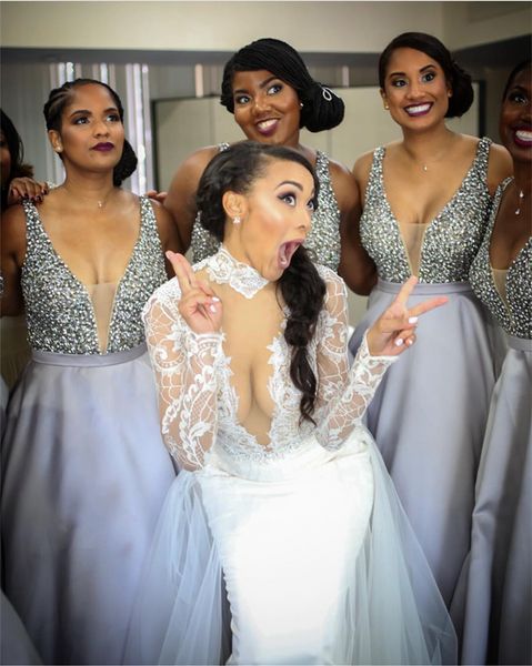 2020 bling beaded wedding guest dresses plunging v-neck a-line open back bridesmaid dresses maid of honor prom dress formal vestidos de, White;pink
2020 bling beaded wedding guest dresses plunging v-neck a-line open back bridesmaid dresses maid of honor prom dress formal vestidos de, White;pink