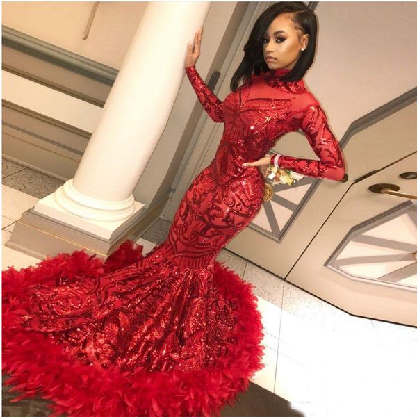 red feather mermaid evening dresses high neck long sleeves full lace see though formal prom party dresses, Black;red
red feather mermaid evening dresses high neck long sleeves full lace see though formal prom party dresses, Black;red