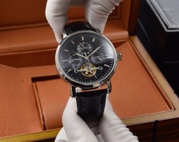 men watches automati movement 42*12mm leather strap watches watch male clock1, Slivery;brown
men watches automati movement 42*12mm leather strap watches watch male clock1, Slivery;brown