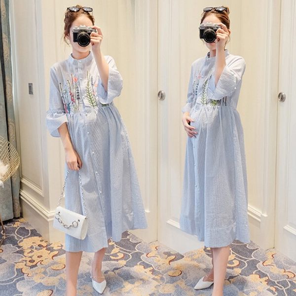 pregnant women dress long sleeve casual striped embroidered maternity dress maternity dresses pregnancy clothes, White
pregnant women dress long sleeve casual striped embroidered maternity dress maternity dresses pregnancy clothes, White