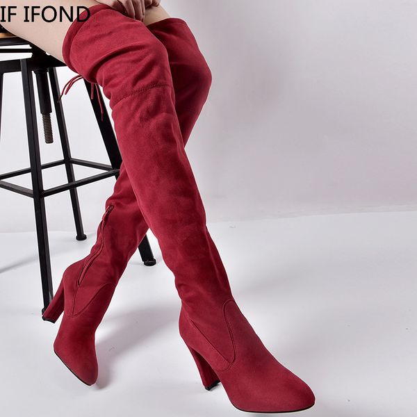 if ifond 2019 autumn and winter new pointy toe women over the knee boots lace up high heels, Black
if ifond 2019 autumn and winter new pointy toe women over the knee boots lace up high heels, Black