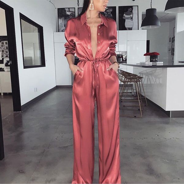 elegant loose satin bodycon bandage jumpsuit women 2020 spring solid lapel deep v neck playsuits ladies streetwear, Black;white
elegant loose satin bodycon bandage jumpsuit women 2020 spring solid lapel deep v neck playsuits ladies streetwear, Black;white