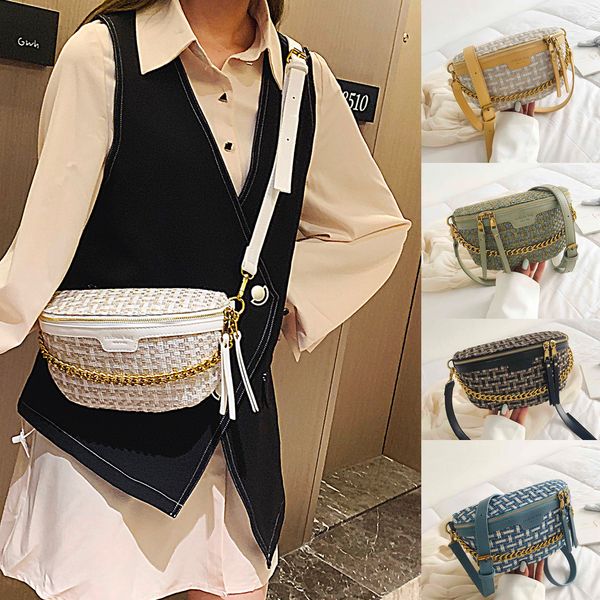 women 2019 new pocket fashion chest bag woven shoulder bag messenger phone